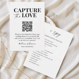Carte D'accompagnement Capturez le code QR de partage de photos de mariag
