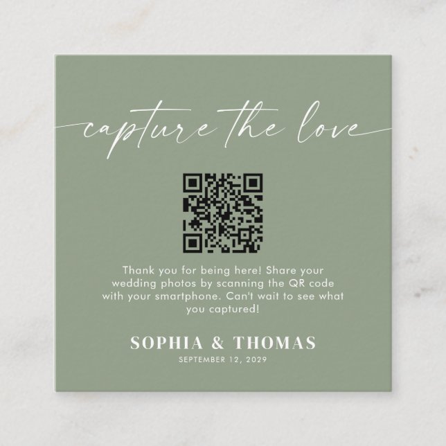Carte D'accompagnement Capturez Le Mariage Love QR Code Partage de photos (Devant)