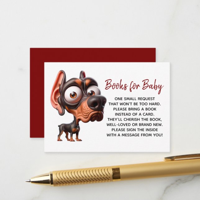 Carte D'accompagnement Caricatures de chien mignon Baby shower Garçon (Devant/Arrière en situation)