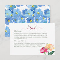 Carnations & Forget Me Nots Détails du Mariage