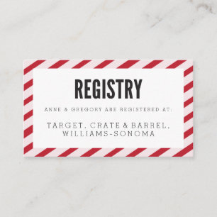 Carte D'accompagnement Carnaval rouge cerise rayures Registre Insérer car