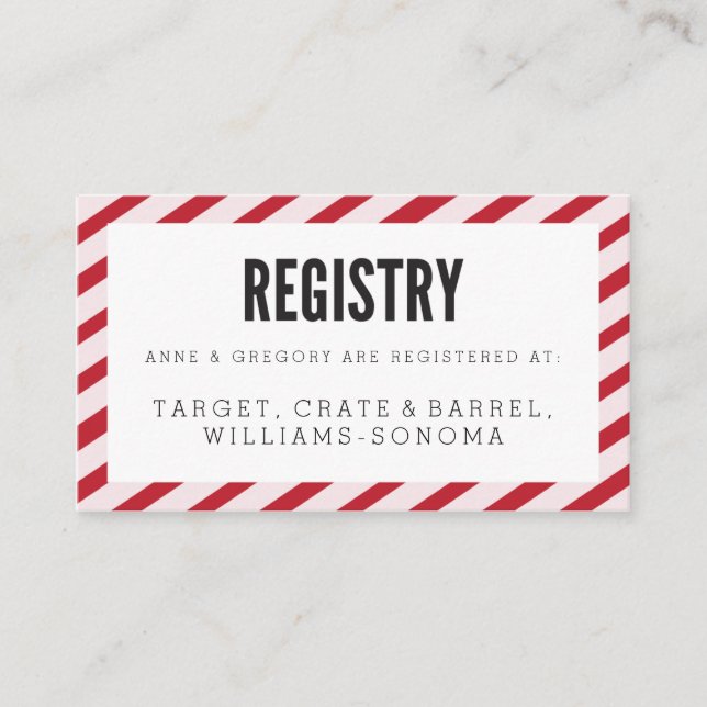 Carte D'accompagnement Carnaval rouge cerise rayures Registre Insérer car (Devant)