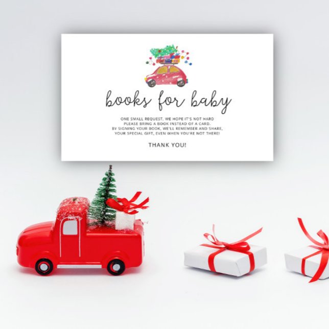 Carte D'accompagnement Carnets de voiture rouge de Noël pour bébé (Créateur téléchargé)