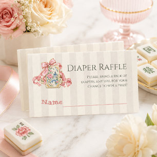 Carte D'accompagnement Carreau de chinoiserie Mahjong Fille Baby Shower C