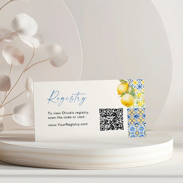 Carte D'accompagnement Carreaux italiens méditerranéens QR Code Registre (Créateur téléchargé)