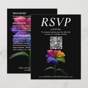 Carte D'accompagnement 🌈Carte 3‑en‑1 numérique RSVP + Détails + Adultes