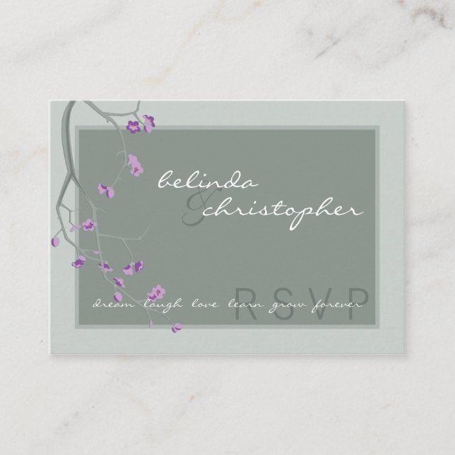 Carte D'accompagnement CARTE-RÉPONSE RSVP MINI :: fleurs de cerisier 6L (Devant)