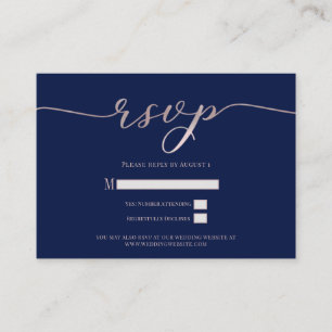 Carte D'accompagnement Carton de réponse de mariage avec mention "R.S.V.P