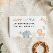 Carton de tirage au sort de couche pour Baby Showe