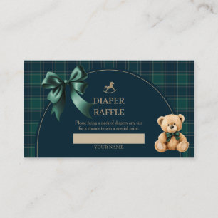Carte D'accompagnement Carton de tirage au sort de couche Préppy Ours en