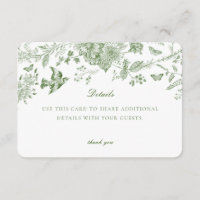 Carton d'invitation avec détails floraux Toile ver