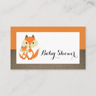 Carte D'accompagnement Carton d'invitation Baby Shower Ticket Orange Fox