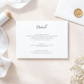 Carte D'accompagnement Carton d'invitation de luxe minimal pour mariage é