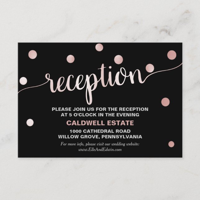 Carte D'accompagnement Carton d'invitation de réception de mariage Rose G (Devant)