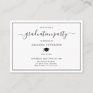 Carte D'accompagnement Carton d'invitation simple classique pour soirée d