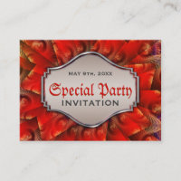 Cartons d'invitation miniatures à motif fractal go
