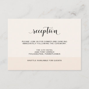 Carte D'accompagnement Cascade de Blush   Réception de mariage subtile