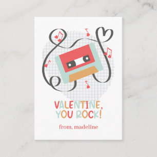 Carte D'accompagnement Cassette You Rock Classroom Valentine Card