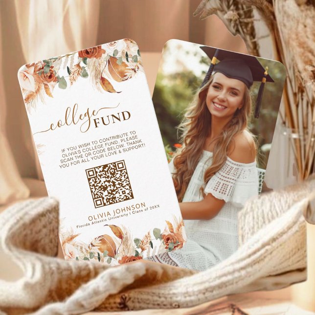 Carte D'accompagnement Catégorie de 2025 Graduation College Fund QR Code (Créateur téléchargé)