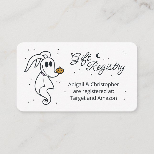 Carte D'accompagnement Cauchemar avant Noël Baby Cadeau Registre (Devant)