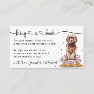 Carte D'accompagnement Cavapoo Caniche "Apportez un livre" Baby Shower