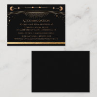 Céleste Noir Or Soleil Lune Étoiles Hébergement