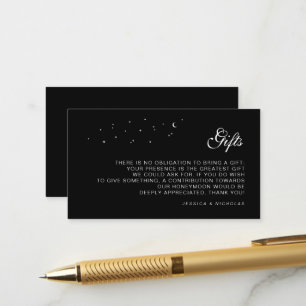 Carte D'accompagnement Celestial Cadeau & Lune de miel Mariage noir