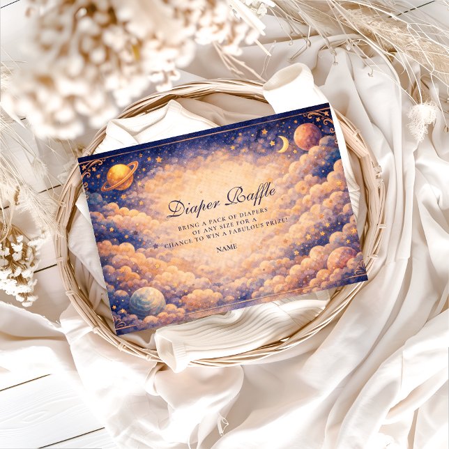 Carte D'accompagnement Celestial Cloud Planets Diapper Raffle  (Créateur téléchargé)