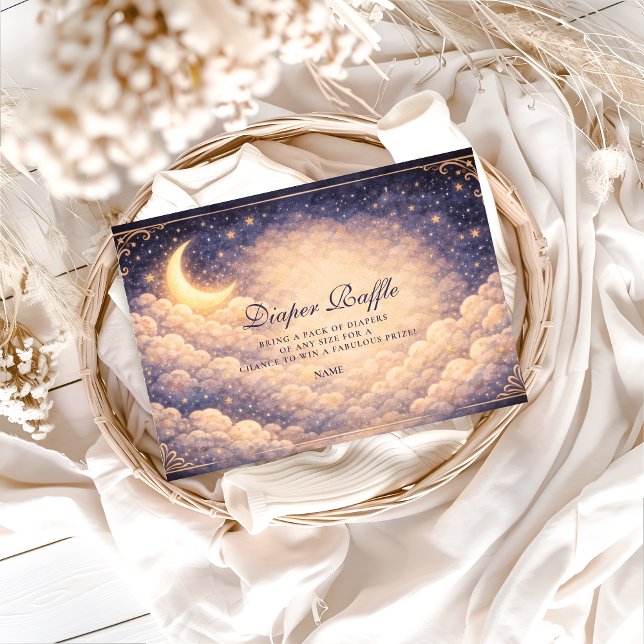 Carte D'accompagnement Celestial Moon Stars Neutral Diapper Raffle  (Créateur téléchargé)