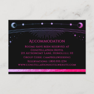 Carte D'accompagnement Celestial Noir Violet Moderne Hébergement