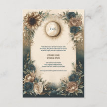 Celestial Sun Moon Boho Floral Rustic Wedding