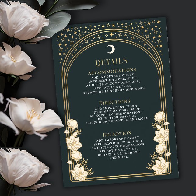 Carte D'accompagnement Celestiant Art nouveau élégant Détails du Mariage (Créateur téléchargé)