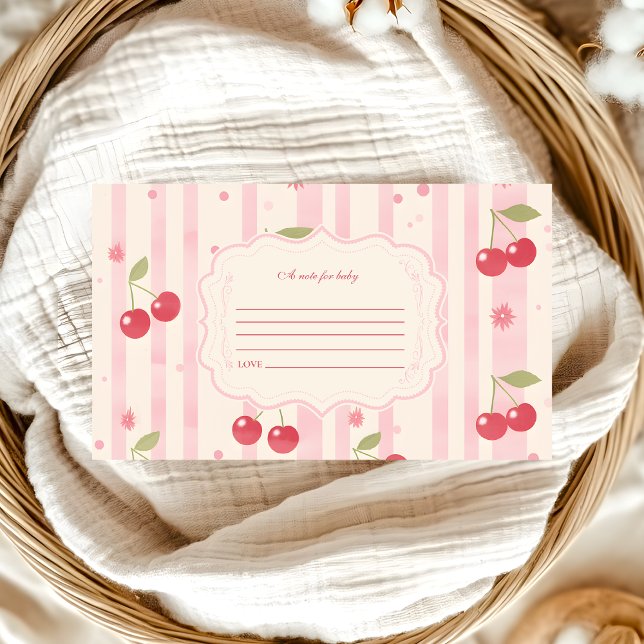 Carte D'accompagnement Cerise Coquette unique sur le dessus Bébé Note pou (Créateur téléchargé)