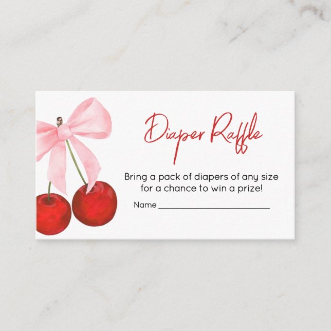 Carte D'accompagnement Cerise sur le Baby shower supérieur Raffin de couc (Devant)