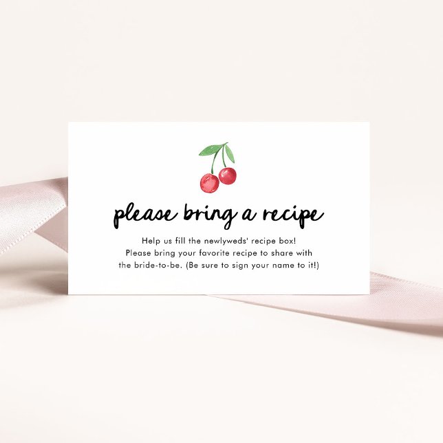 Carte D'accompagnement Cerises rétro Whimsical | Demande de recette (Créateur téléchargé)