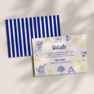 Carte D'accompagnement C'est Amore ! Détails bleu et jaune italien