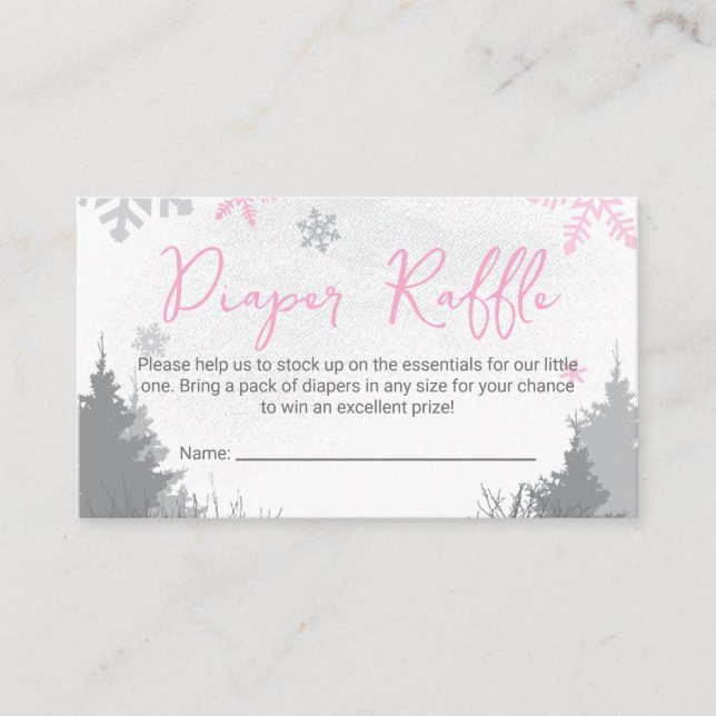 Carte D'accompagnement C'est froid hors de la couche Raffle Ticket Rose (Devant)