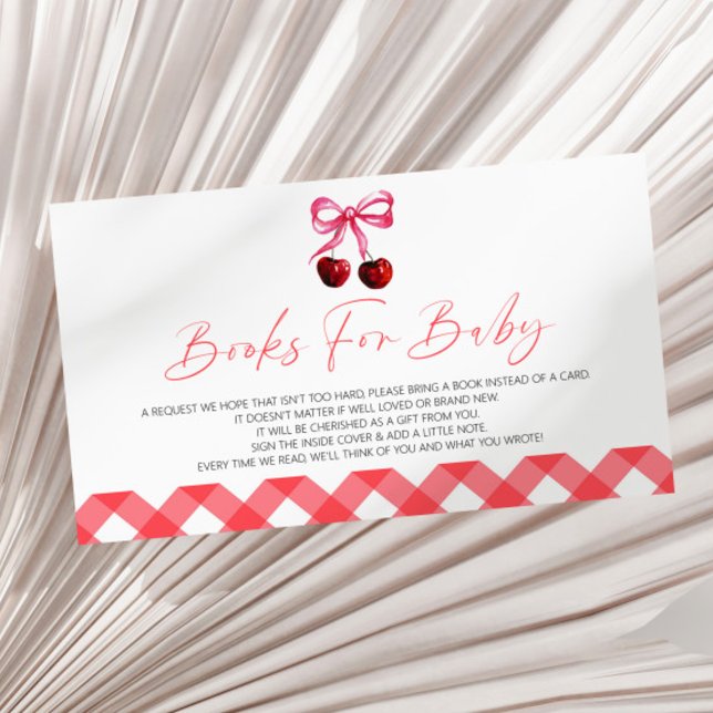 Carte D'accompagnement C'est la cerise sur les livres de Baby shower pour (Créateur téléchargé)
