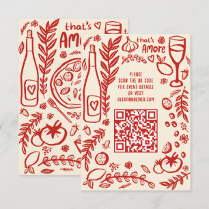 Carte D'accompagnement C'est la nourriture italienne Amore Code QR de mar