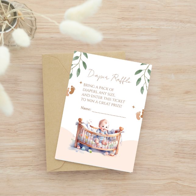 Carte D'accompagnement C'est un baby shower Boy Boho Bassinet (Créateur téléchargé)