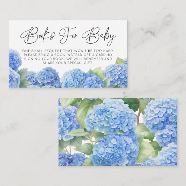 Carte D'accompagnement C'est un Boy Hydrangea Books For Baby Baby shower (Devant / Derrière)