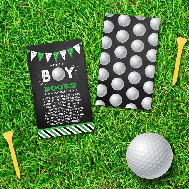 Carte D'accompagnement C'est un garçon ! Baby shower à thème de golf Dema (Créateur téléchargé)