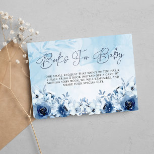 Carte D'accompagnement C'est un garçon Baby shower de fleurs bleues Livre