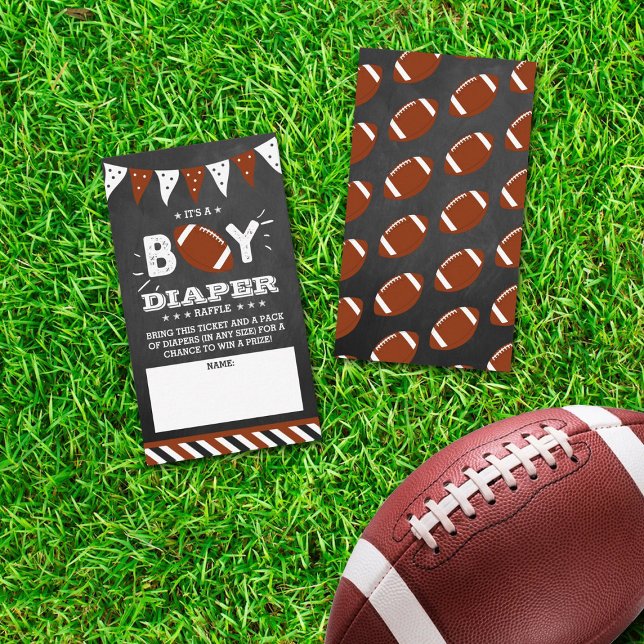 Carte D'accompagnement C'est un garçon ! Baby shower de football Déchets  (Créateur téléchargé)