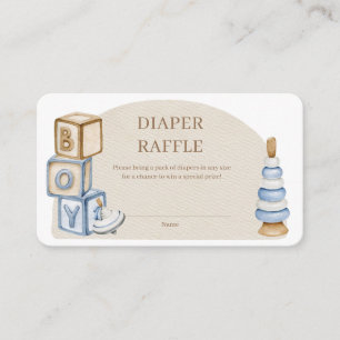 Carte D'accompagnement C'est un garçon Boho Blocks et jouets Diaper Raffl