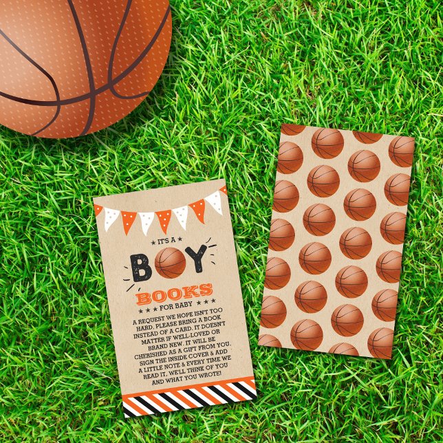 Carte D'accompagnement C'est un garçon ! Demande de Baby shower de basket (Créateur téléchargé)