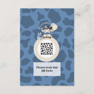 Carte D'accompagnement C'est une Baby Shower Cowboy Bleu & Beige