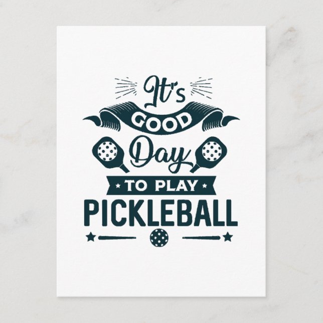 Carte D'accompagnement C'est une bonne journée pour jouer au Pickleball (Devant)