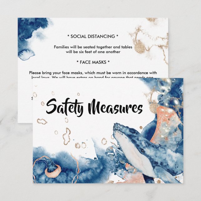 Carte D'accompagnement Chalet de baleine poissons de l'océan mammifères b (Devant / Derrière)