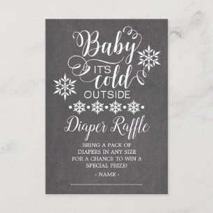 Carte D'accompagnement Chalkboard Baby C'est froid hors de la couche Raff